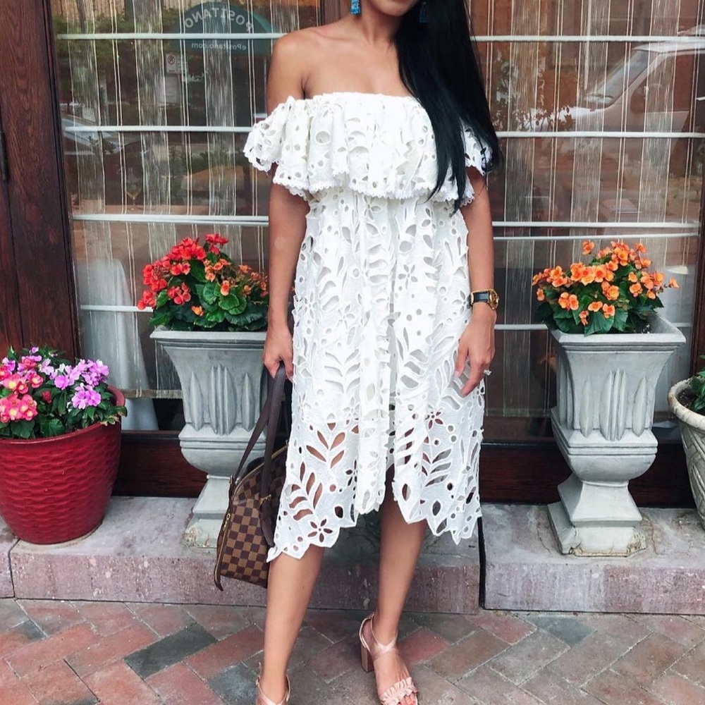 Off Shoulder Midi Dress